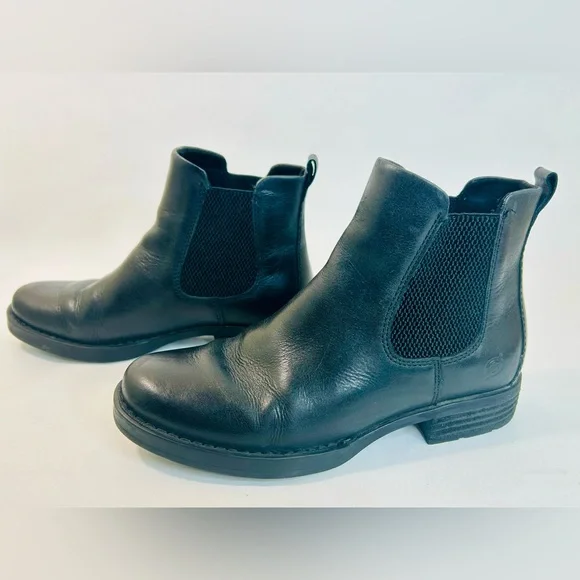 Born Cove Black Leather Chelsea Boots size 7, Full Grain Waterproof Leather - Picture 5 of 10
